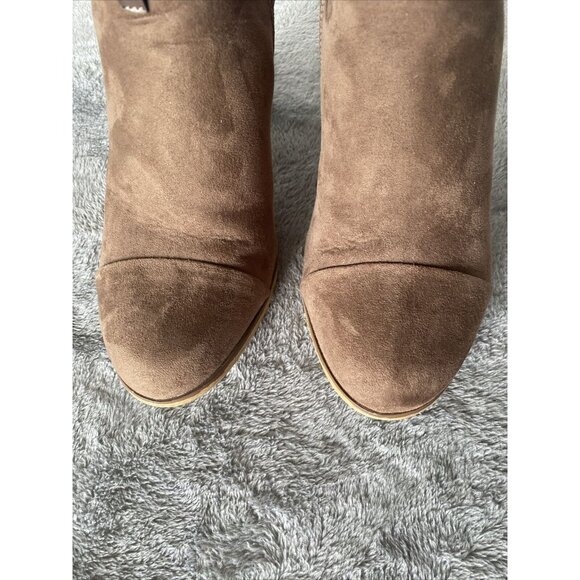 Limelight Brown Jena Faux Leather Booties size 11 3" heel Business office casual - Picture 7 of 14